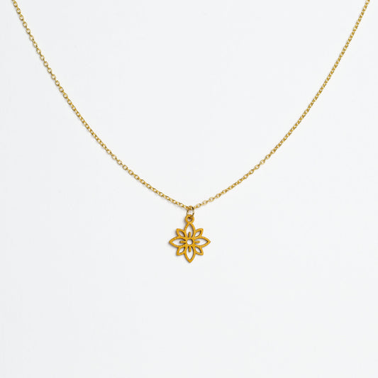 Halskette mit Holzanhänger - 'Flower mini'