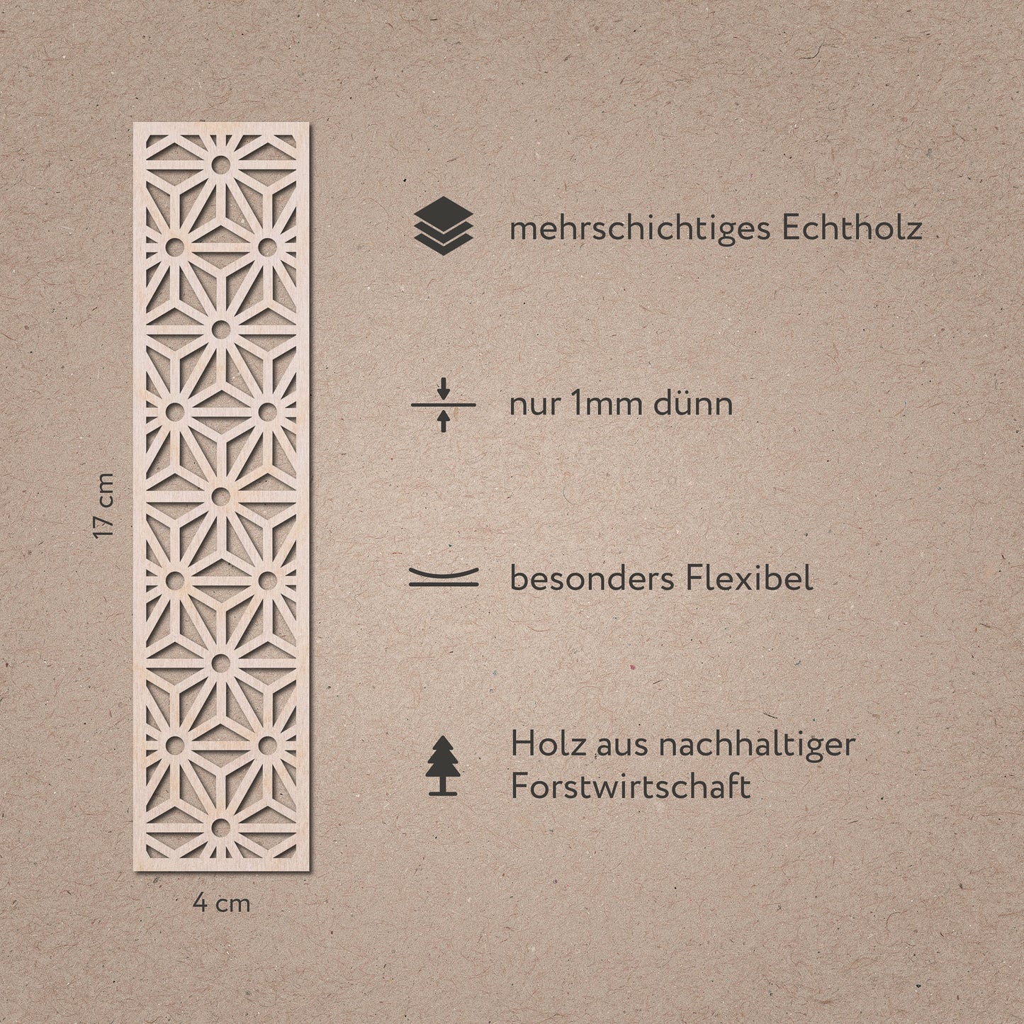 Lesezeichen aus Holz - 'Kumiko'