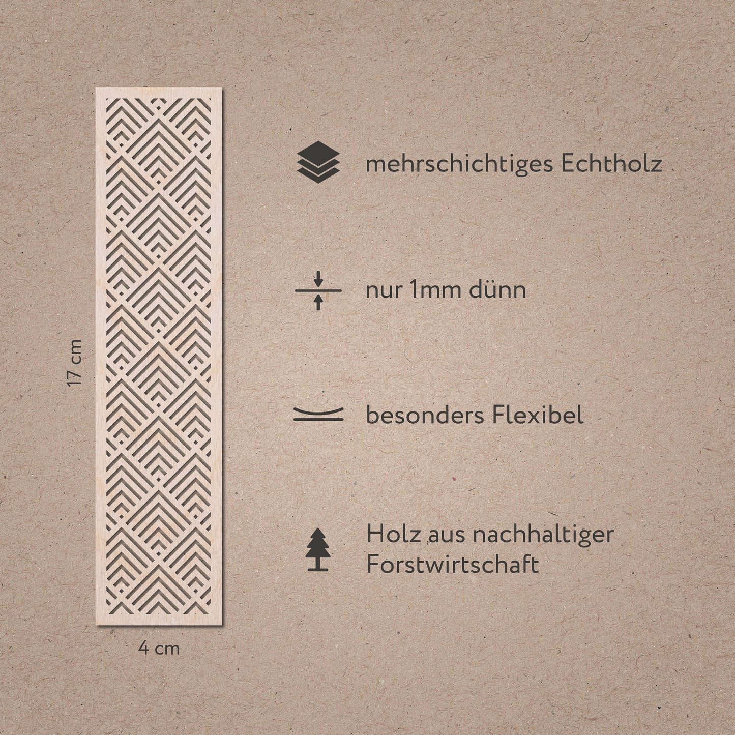 Lesezeichen aus Holz - 'Geometrisch'