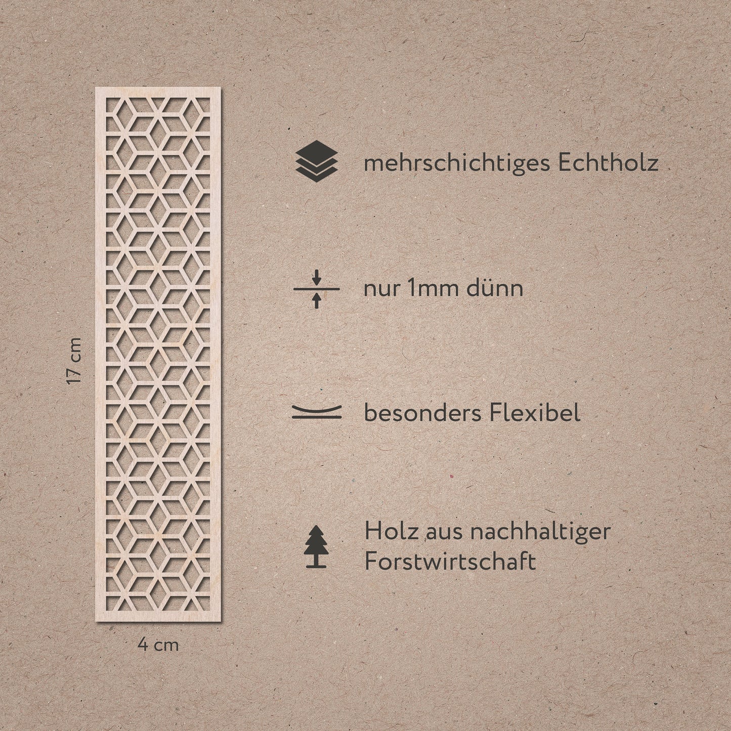 Lesezeichen aus Holz - 'Blüte'