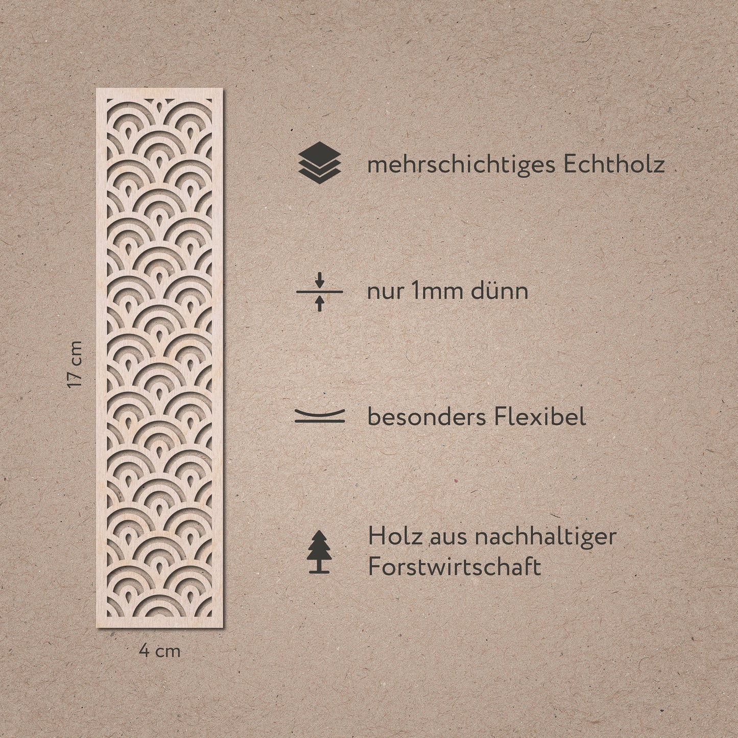 Lesezeichen aus Holz - 'Bogen'