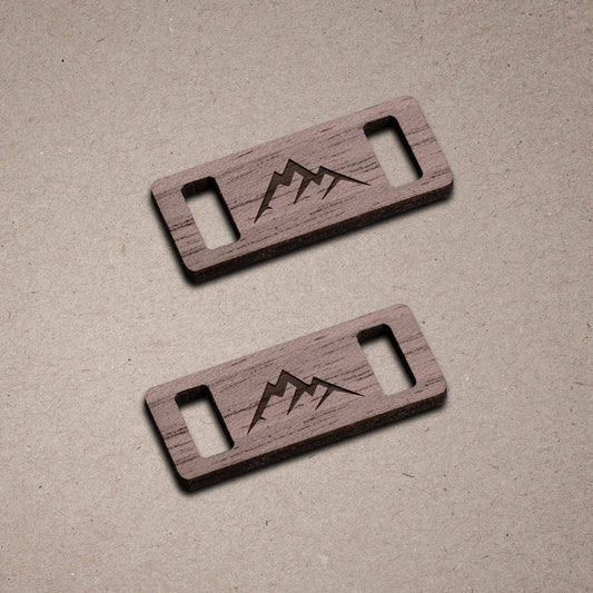 Shoetags aus Holz | Berge