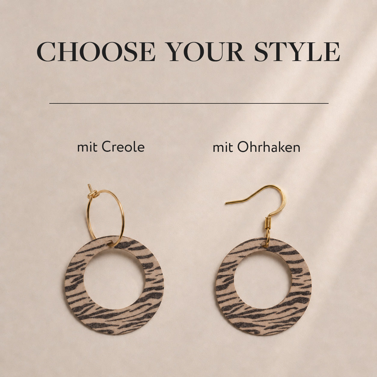 Zebra Groove – Leichte Statement Ohrringe