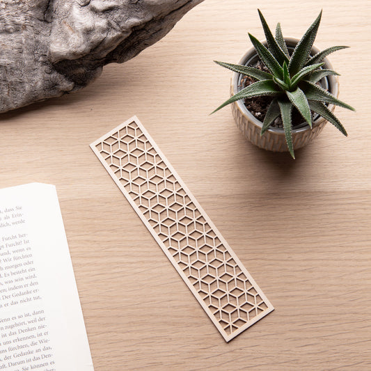 Lesezeichen aus Holz - 'Blüte'