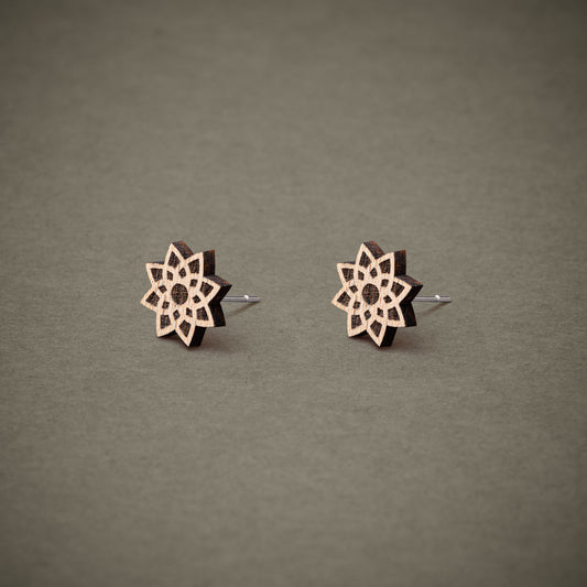 Ohrstecker aus Holz | Stern N°1