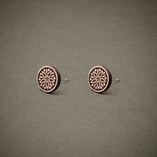 Ohrstecker aus Holz | Mandala N°1