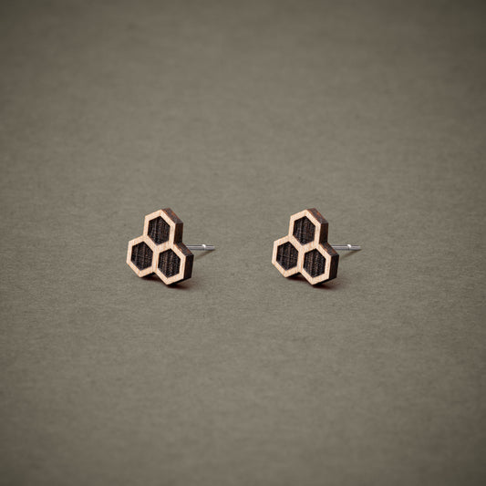 Ohrstecker aus Holz | Wabe