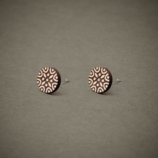 Ohrstecker aus Holz | Mandala N°2