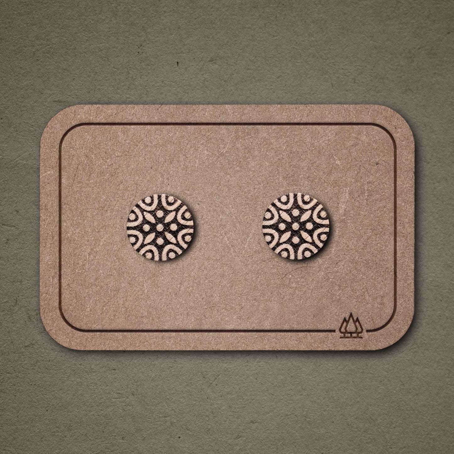 Ohrstecker aus Holz "Mandala2" // 7mm / 9mm