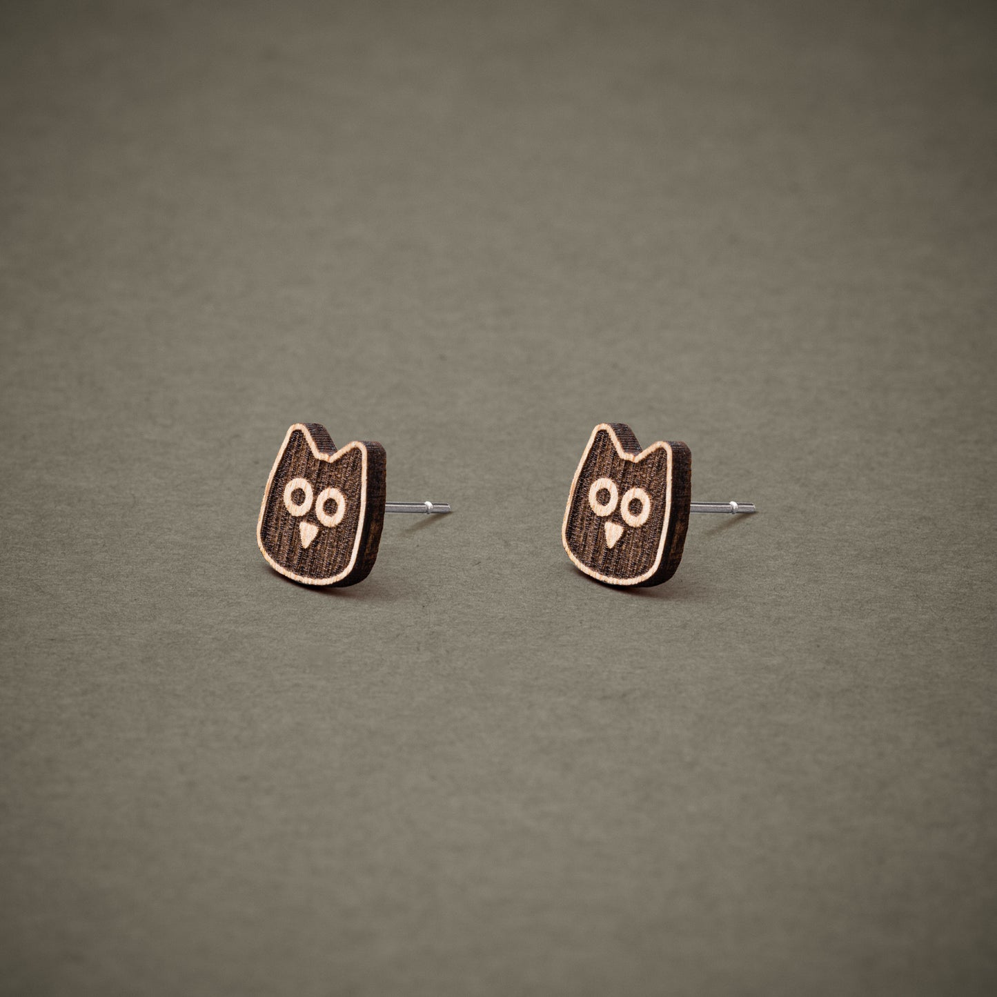 Ohrstecker aus Holz "Eule" // 7mm / 9mm