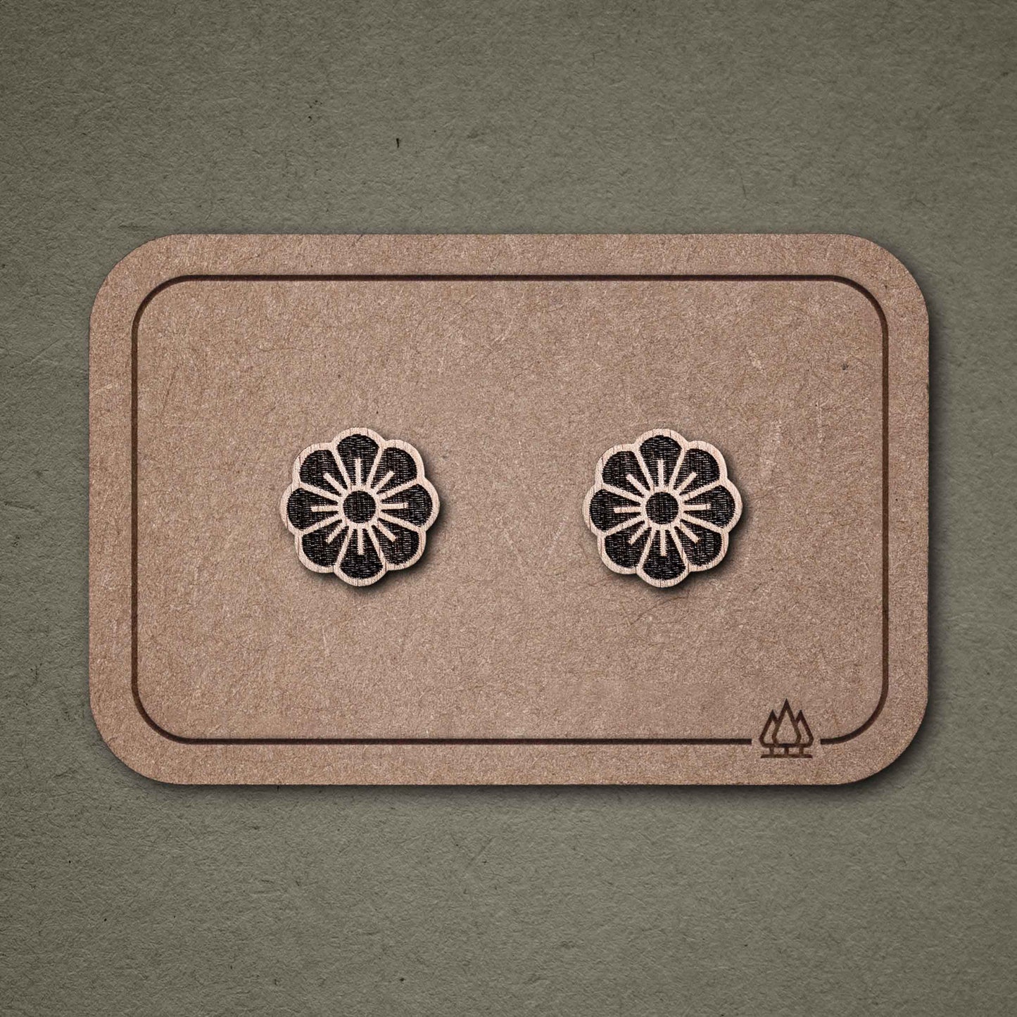 Ohrstecker aus Holz "Blüte" // 9mm