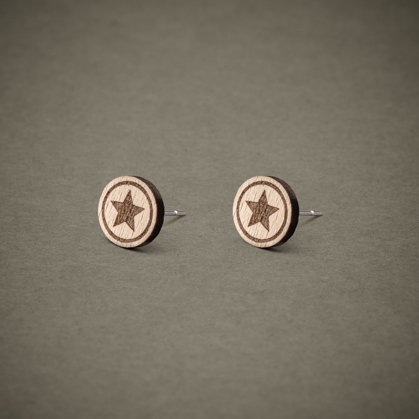 Ohrstecker aus Holz "Stern 3" // 9mm