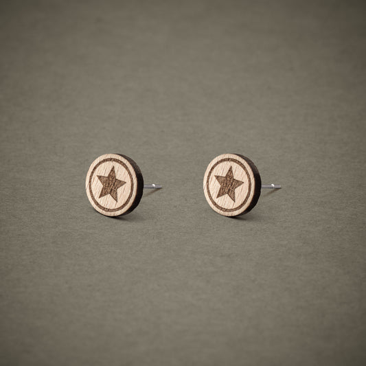 Ohrstecker aus Holz | Stern N°3