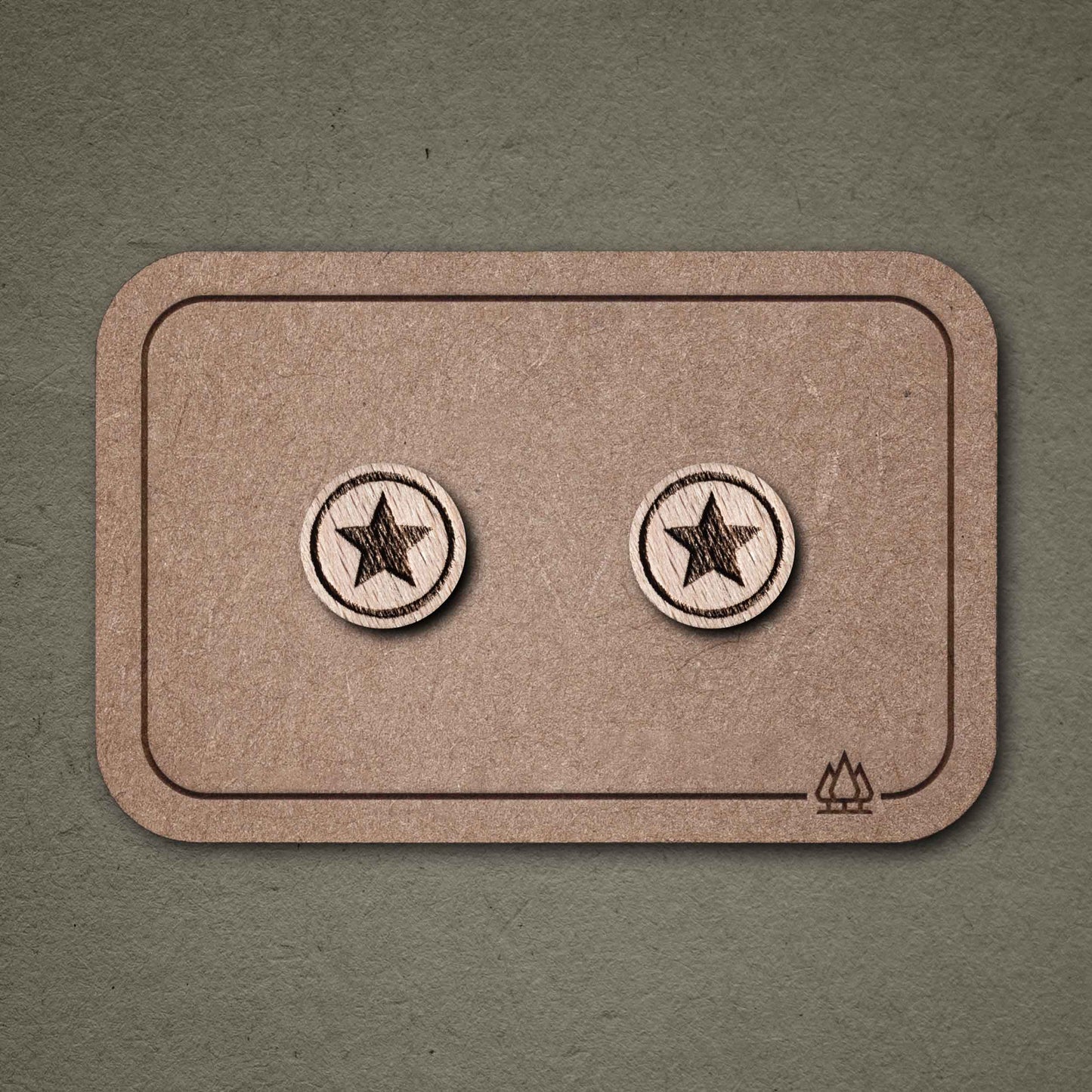 Ohrstecker aus Holz "Stern 3" // 9mm