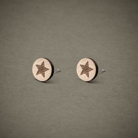 Ohrstecker aus Holz | Stern N°4