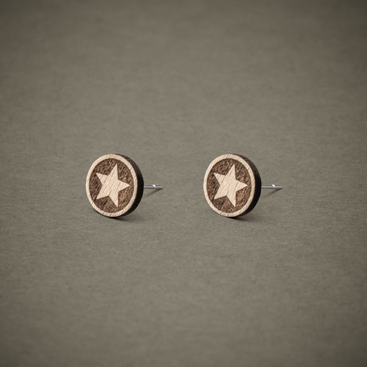 Ohrstecker aus Holz | Stern N°5
