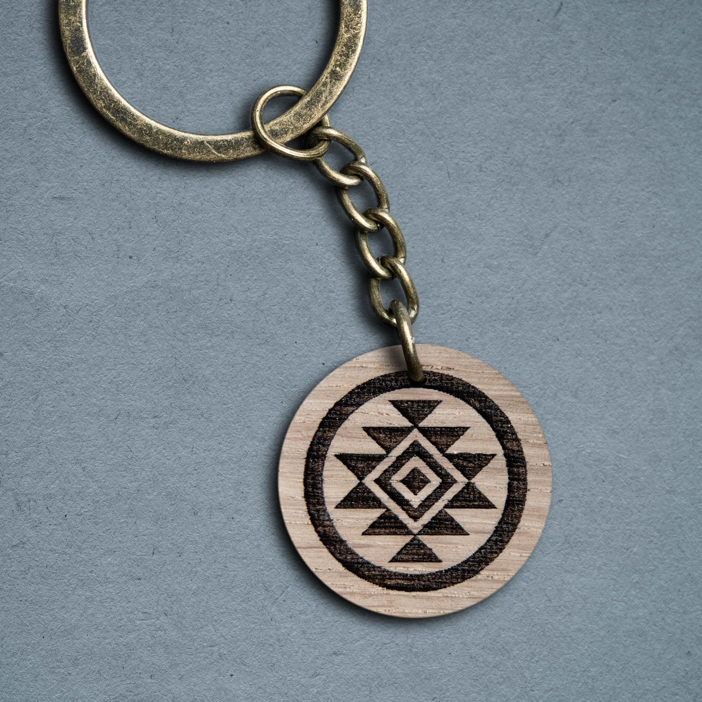 Schlüsselanhänger aus Holz // Aztec // Eiche