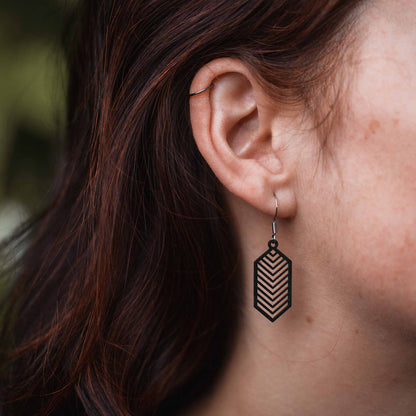 Ohrringe aus Holz - Geometric