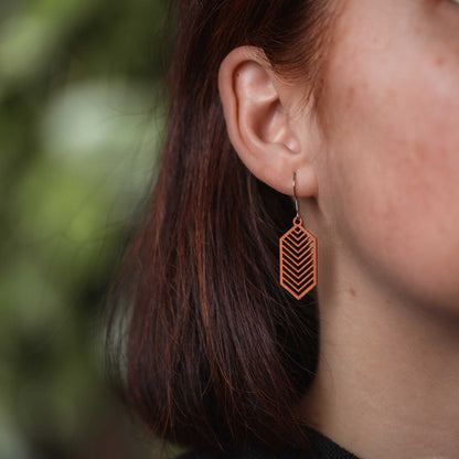 Ohrringe / Ohrhänger aus Holz - Geometric
