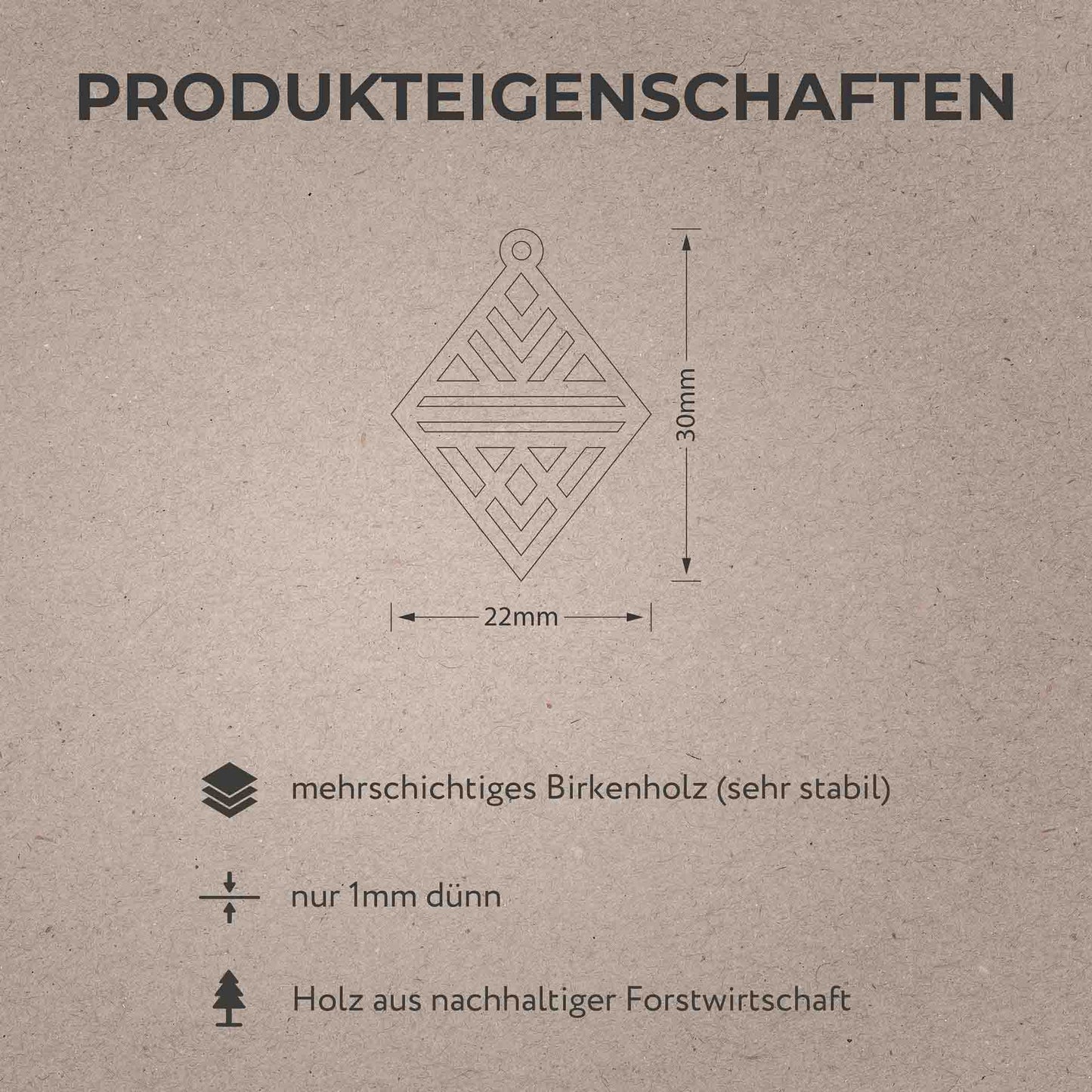 Ohrringe / Ohrhänger aus Holz - Tribal Echo